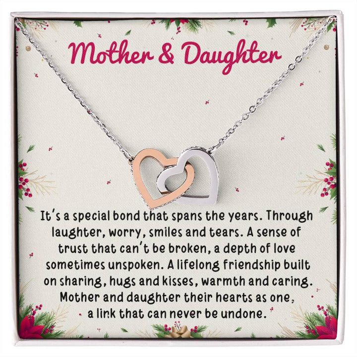 Interlocking hearts graduation gift card for a daughter